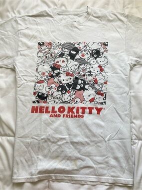 Sanrio White Hello Kitty & Friends Graphic Tee with Red Accents